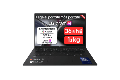 Portátil LG gram 14Z90U-G.AU85BN (14" WUXGA IPS - Intel Core Ultra 7 355 - 32GB RAM - 512GB SSD - Preto)