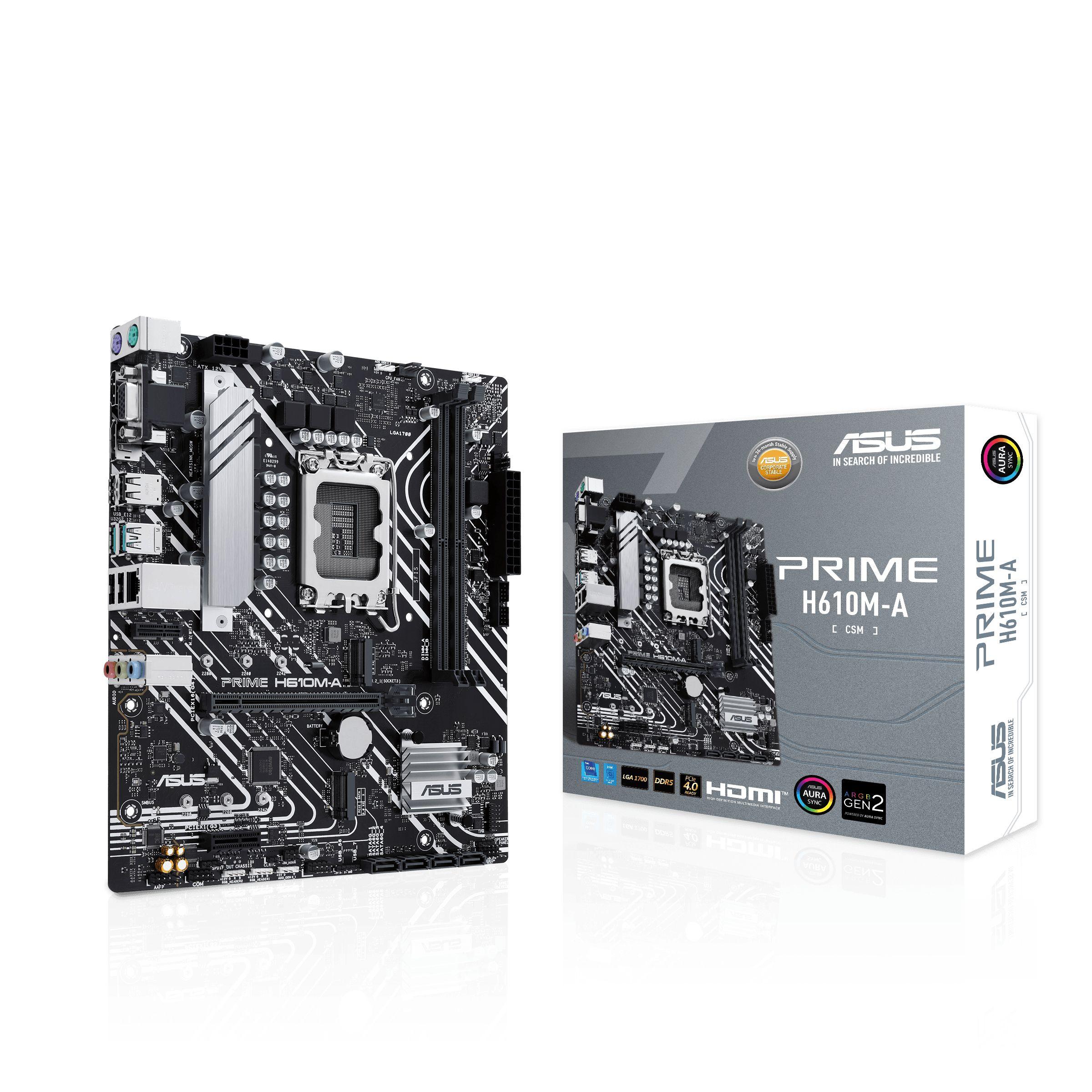 Motherboard ASUS PRIME H610M-A-CSM (LGA 1700 - micro ATX - Duplo canal), miniatura 3
