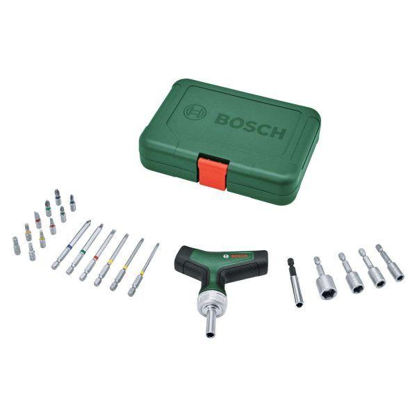 Conjunto de Bits e Chave de Fendas de Roquete BOSCH 1600A02Z9T (Aço cromo-vanádio - Verde e Preto)