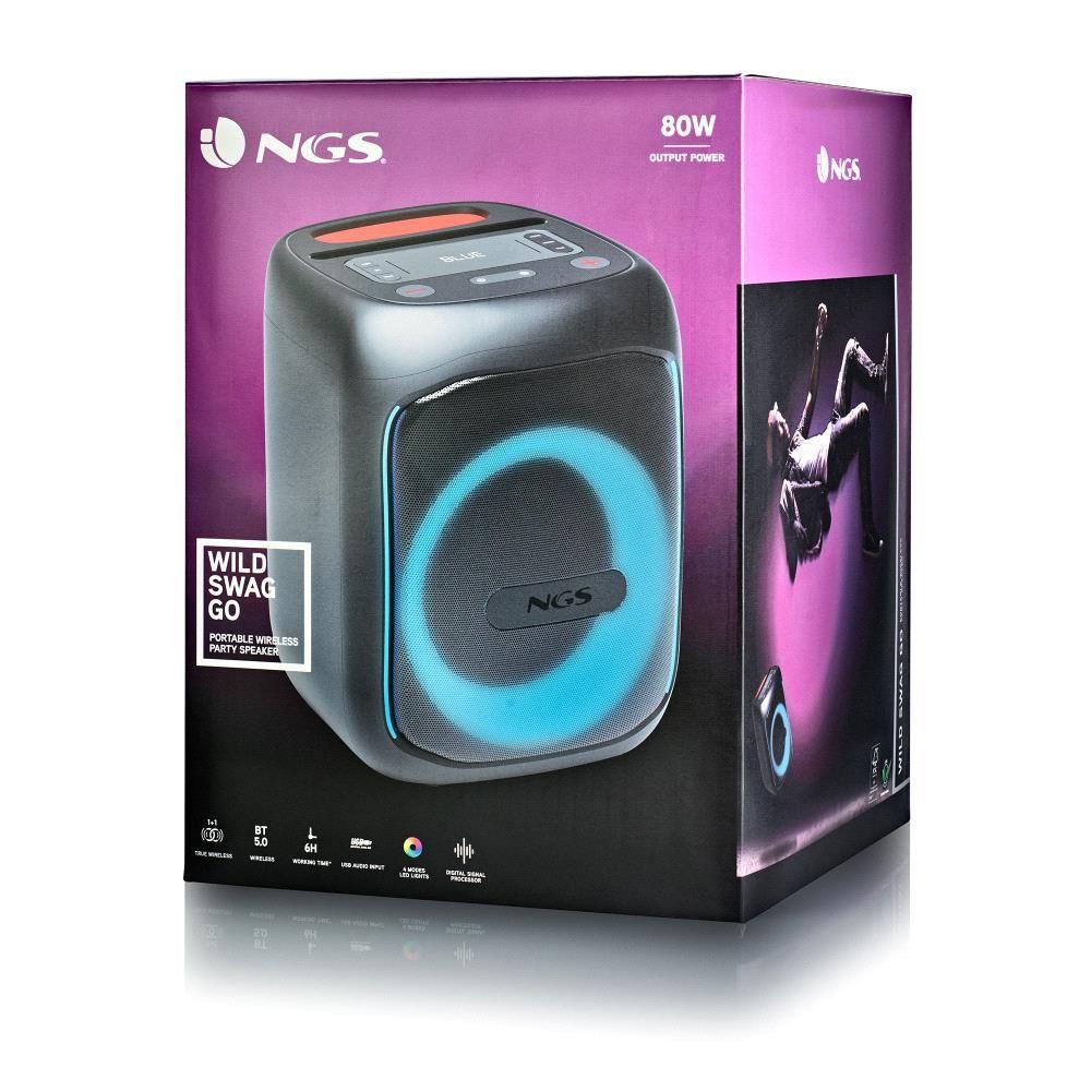 Coluna de Festa Portátil NGS WILD SWAG GO (40 W - USB Type-C - Preto), miniatura 6