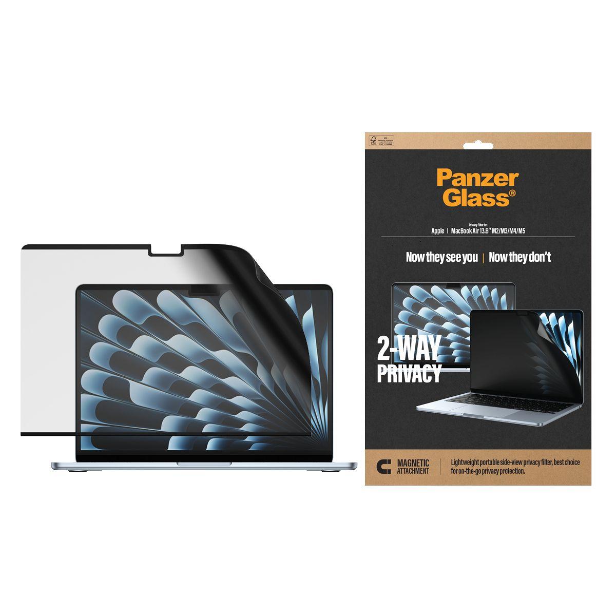 Película de Privacidade Magnética PANZERGLASS PG63443 (MacBook Air 13,6" M2/M3/M4/M5 - Transparente) — miniatura 2