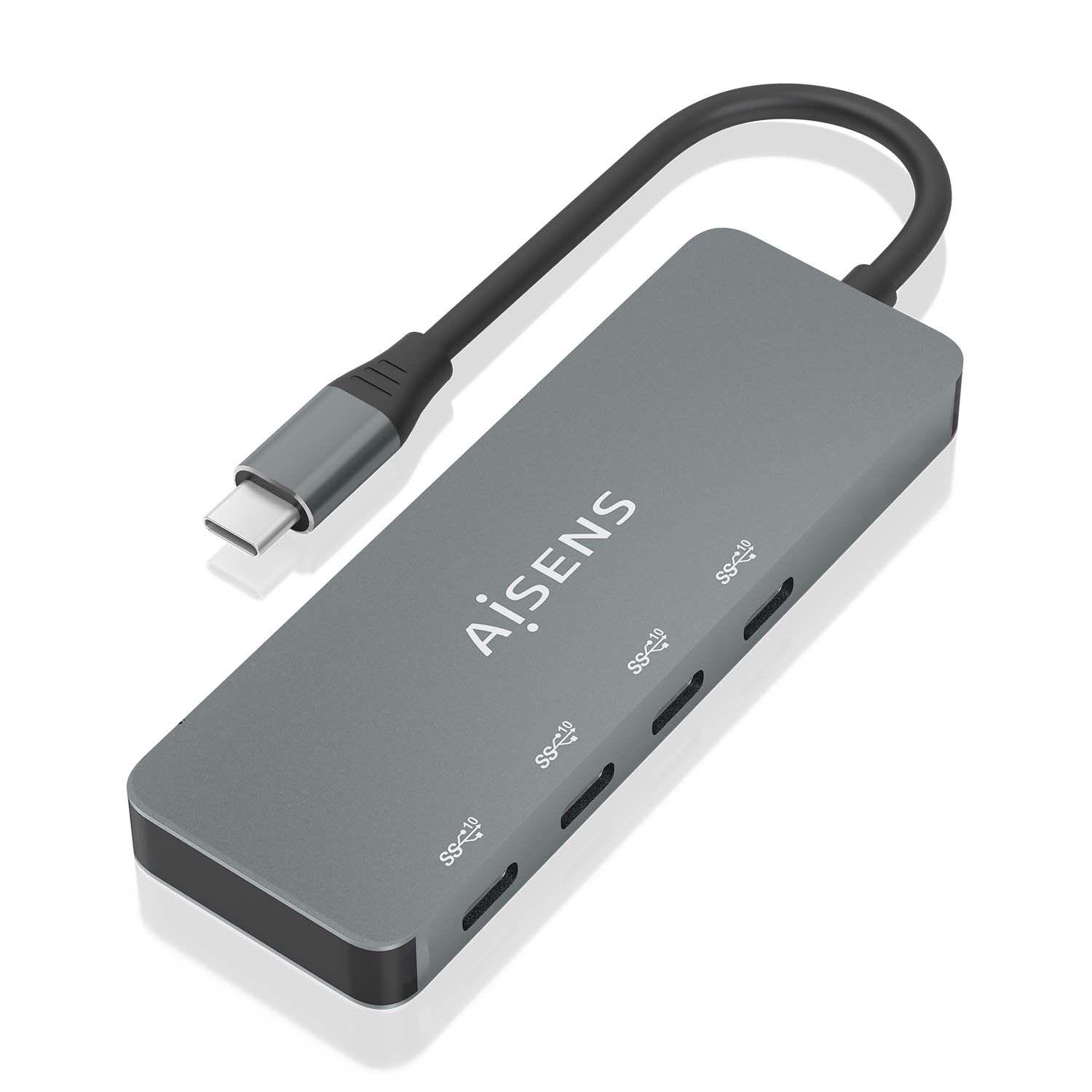 Hub USB-C AISENS A109-0695 (0,15 m - Cinzento)