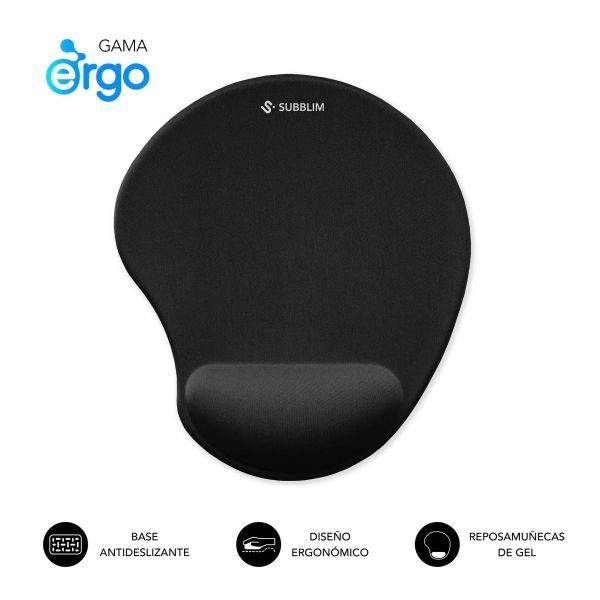 Tapete de Rato Ergonómico SUBBLIM Ergo NeoGel SUBMP-04E050 (Poliuretano, Licra - 2 cm - Preto), miniatura 3