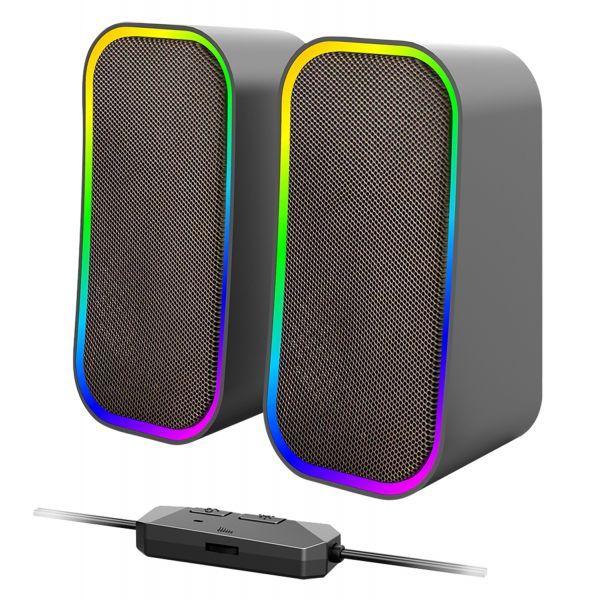 Colunas para PC SPEEDLINK TOKEN RGB (Com fios e sem fios - 2.0 canais - Preto)