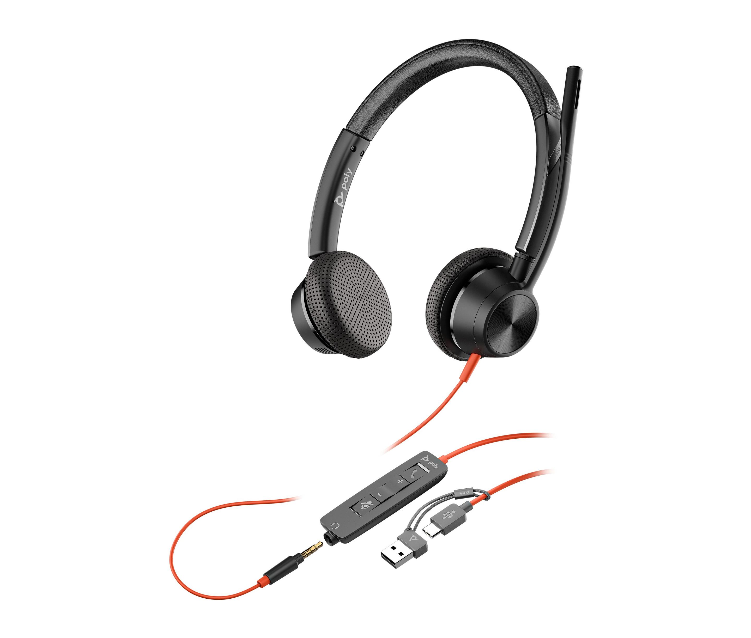 Headset de Call Center POLY Blackwire 3325 (Binaural - Com fios - Supra-aural - Preto) — miniatura 7