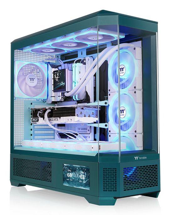 Caixa PC THERMALTAKE View 600 TG Transformative (Full Tower - SPCC - 17,5 cm - Verde-azulado)