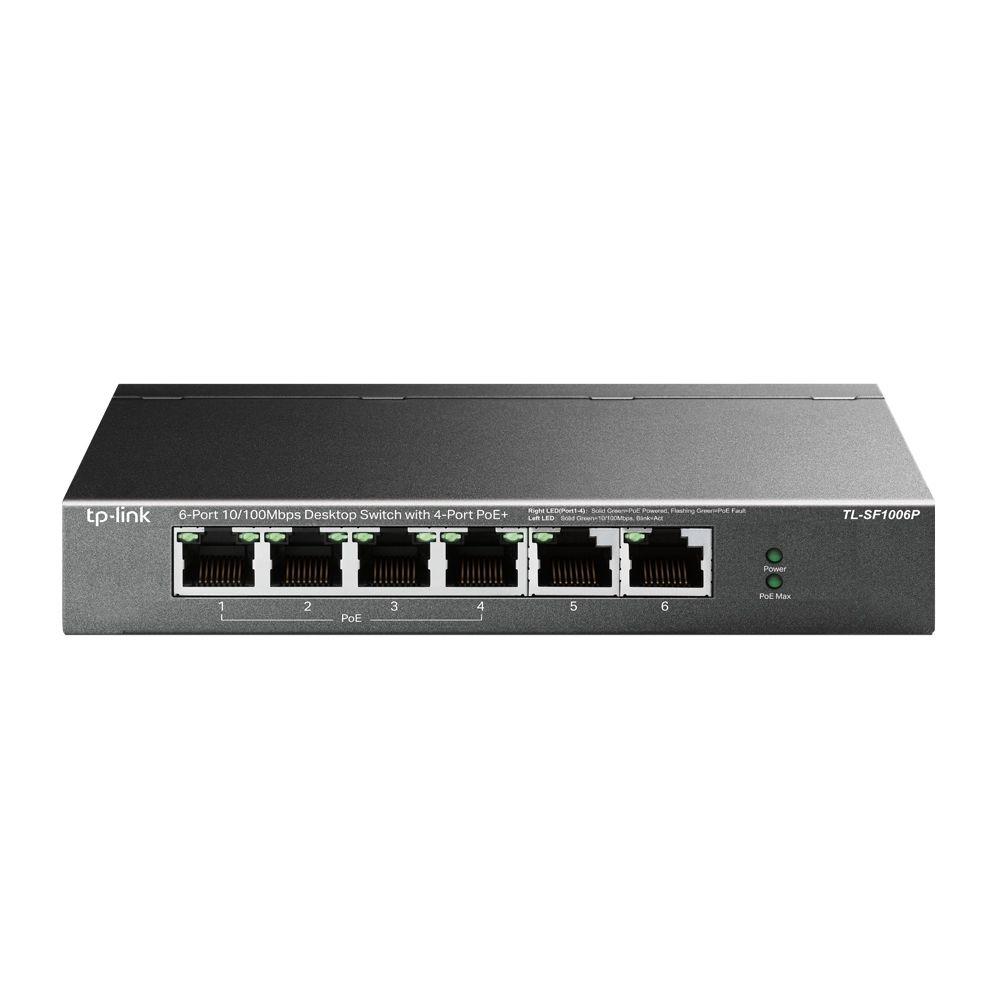 Switch TP-LINK TL-SF1006P (Fast Ethernet - 1,2 Gbit/s - Preto)
