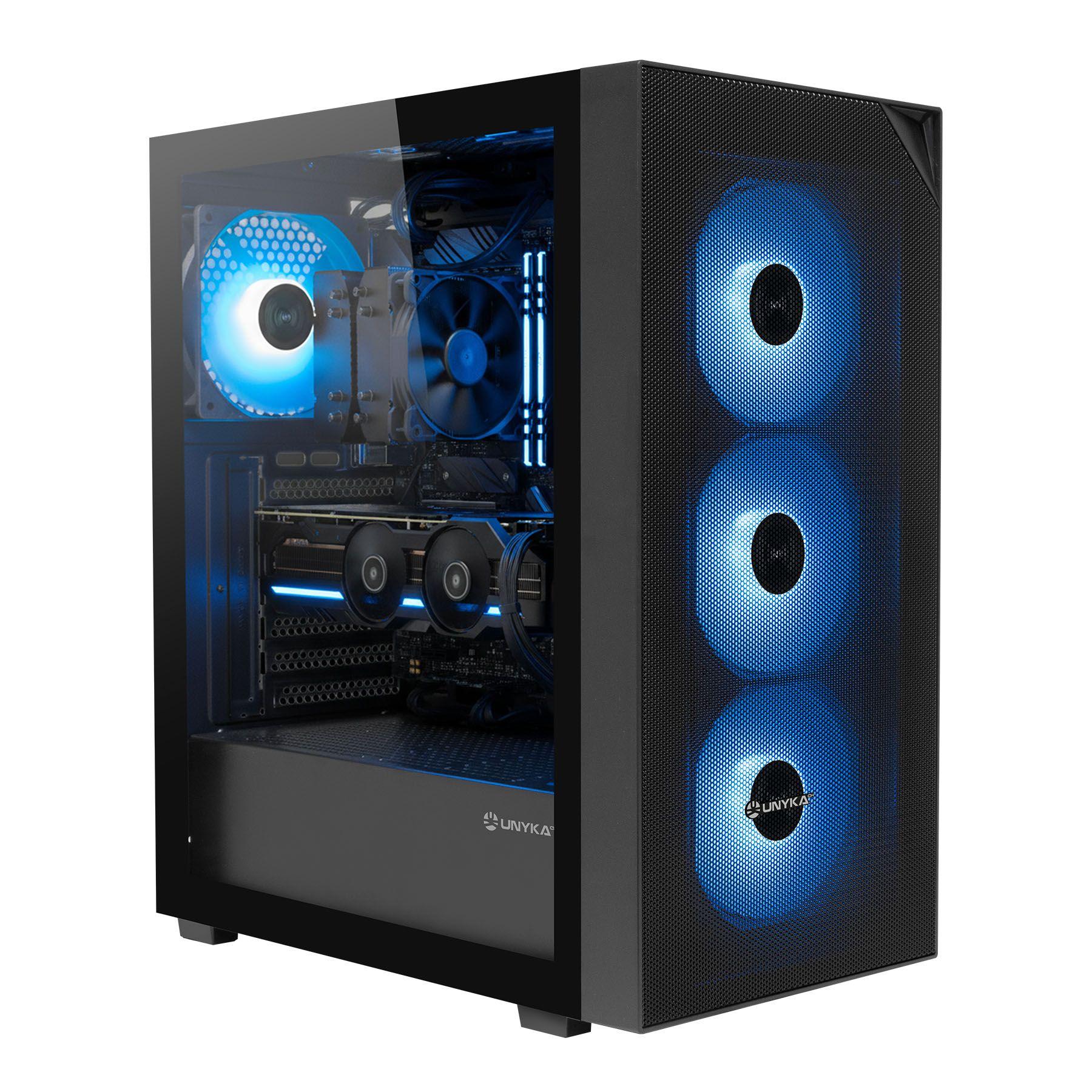 Caixa PC Gaming UNYKACH Revelat Mesh Compact Edition (ATX, ITX, micro ATX - Semitorre - 16,5 cm - Preto)