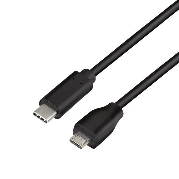 Cabo USB-C para Micro-USB LOGILINK CU0197 (1 m - USB-C - Micro-USB B - Preto)
