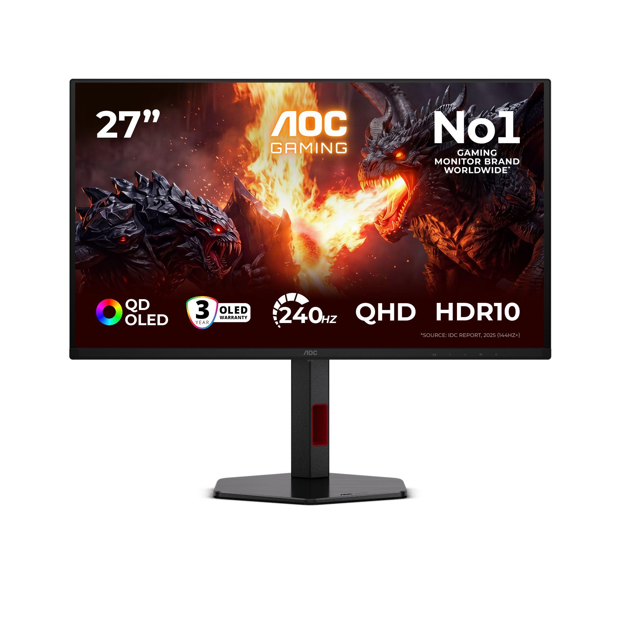 Monitor AOC Q27G4ZDR (26,5" - OLED - 240 Hz - Preto/Vermelho)