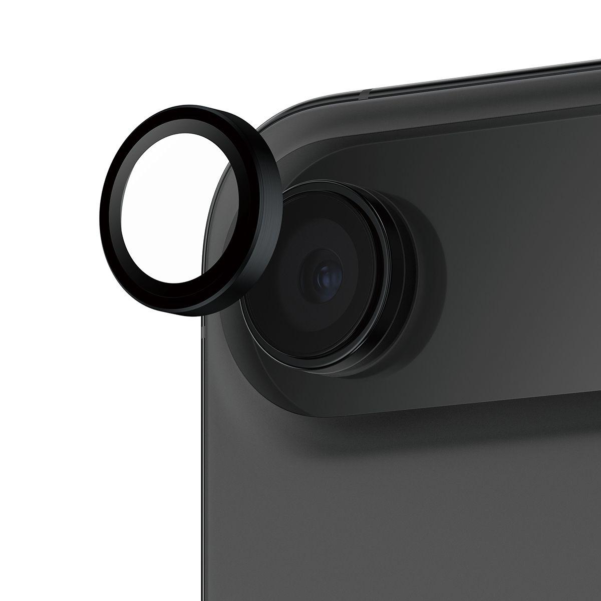 Protetor de Lentes de Câmara PANZERGLASS Hoops para iPhone Air (Apple iPhone Air - Apple - Vidro temperado, Silicone - Preto)
