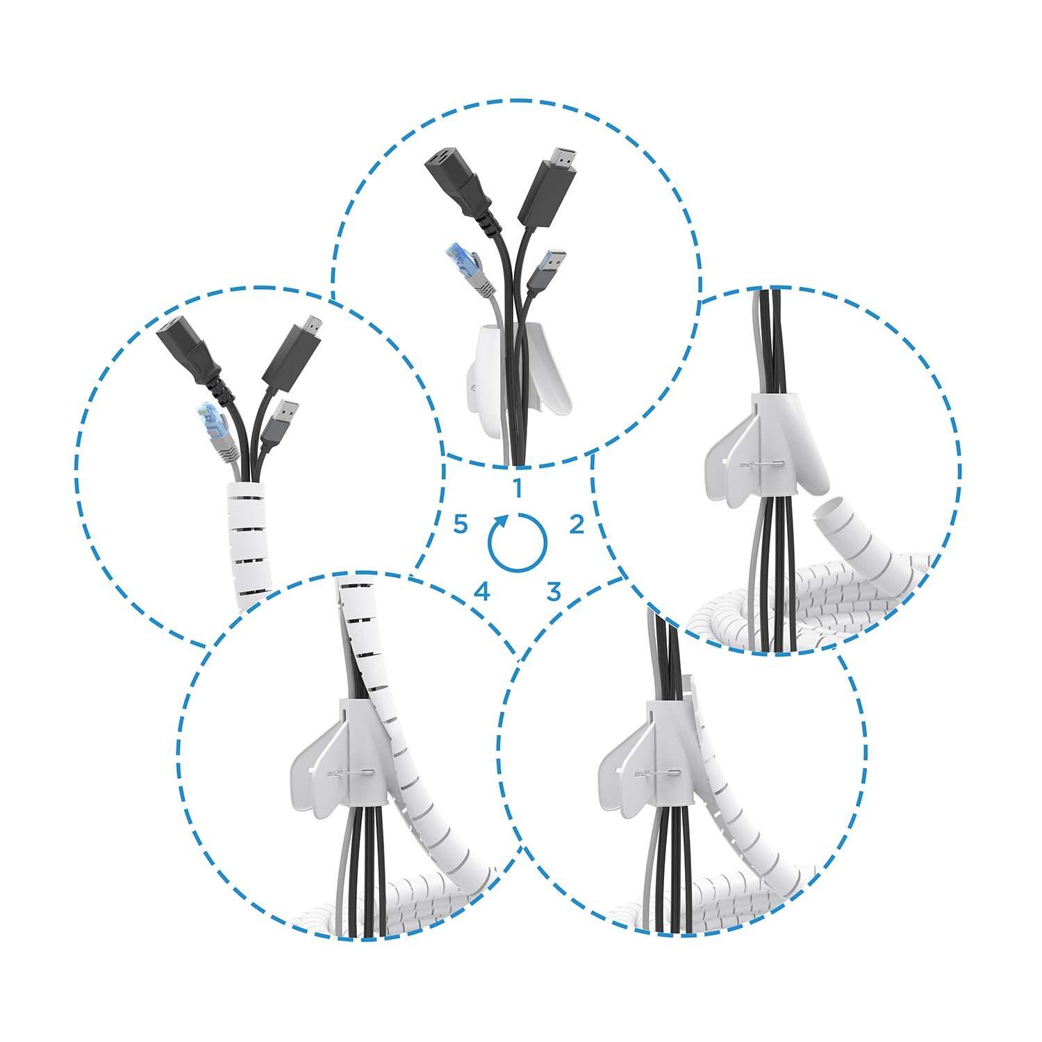 Organizador de Cabos em Espiral Flexível AISENS A151-0919 (Universal - Branco), miniatura 2