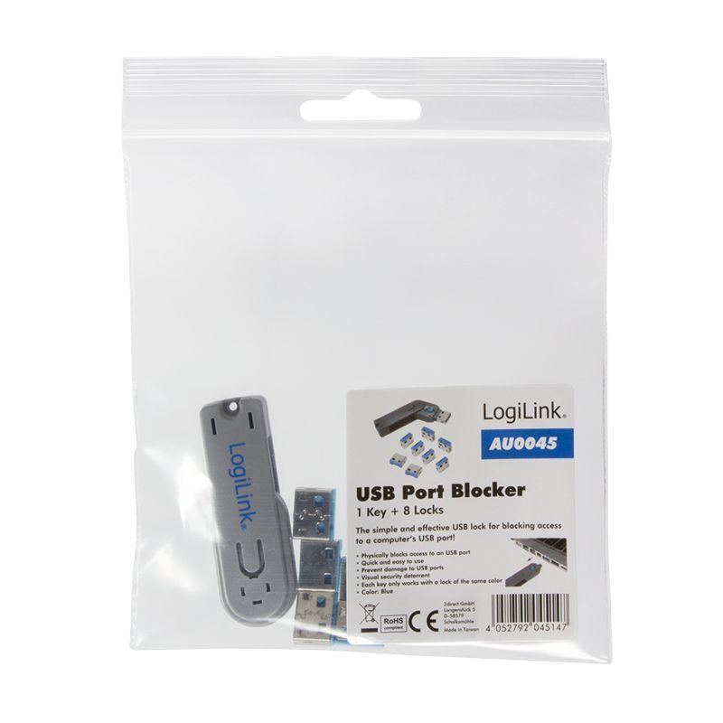Bloqueador de Portas USB-A LOGILINK AU0045 (Portas USB-A - Azul) — miniatura 3