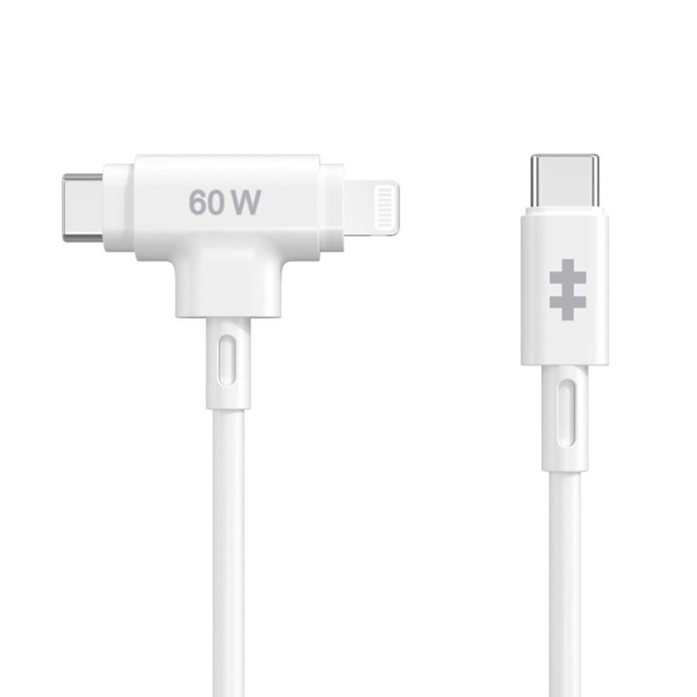 Cabo USB-C para Lightning HYPER HJ4010WHGL (1,5 m - USB-C macho, recto - USB-C/Lightning macho, angular - Branco)