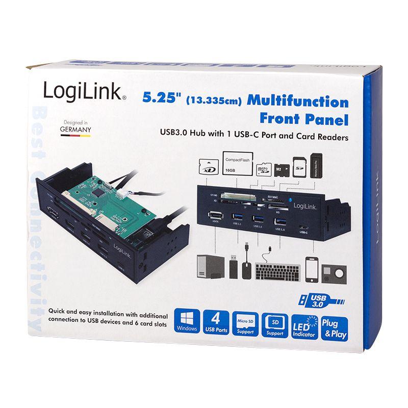 Painel Frontal Multifunções LOGILINK UA0341 (Preto), miniatura 5