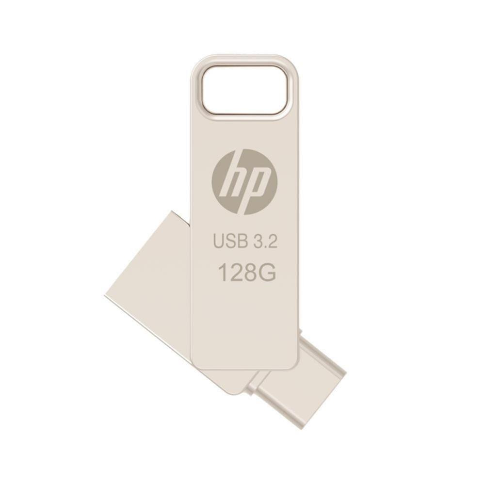 Pen USB HP x206C-A (128GB - USB 3.2 Gen 1 - Até 100 MB/s - Prateado)