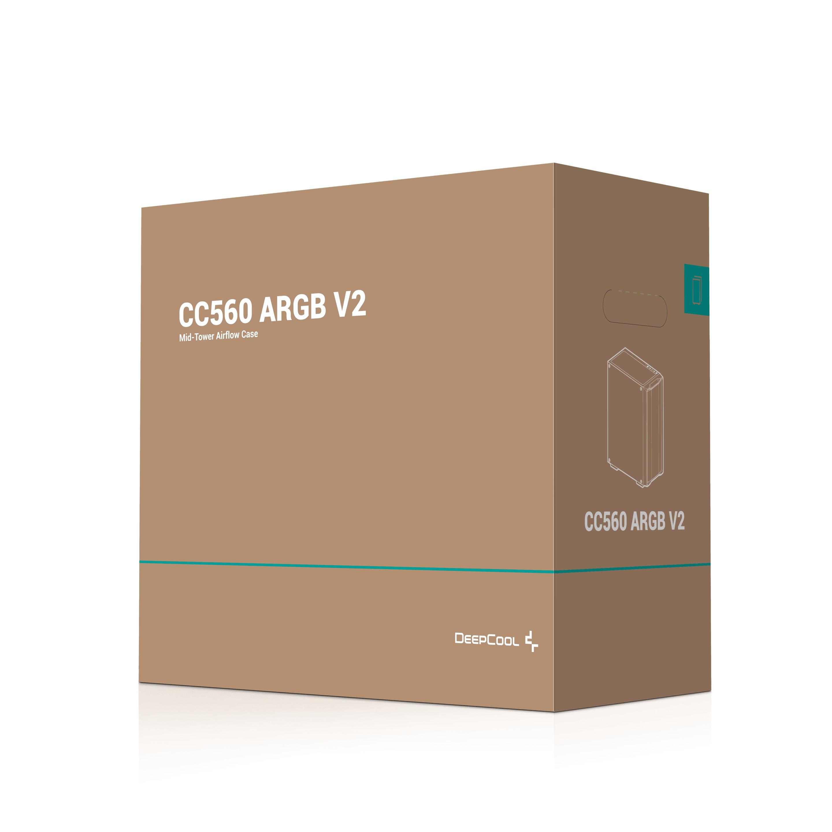 Caixa PC DEEPCOOL CC560 ARGB V2 (ATX, micro ATX, Mini-ITX - Midi Tower - ABS, SPCC, vidro temperado - Preto) — miniatura 13