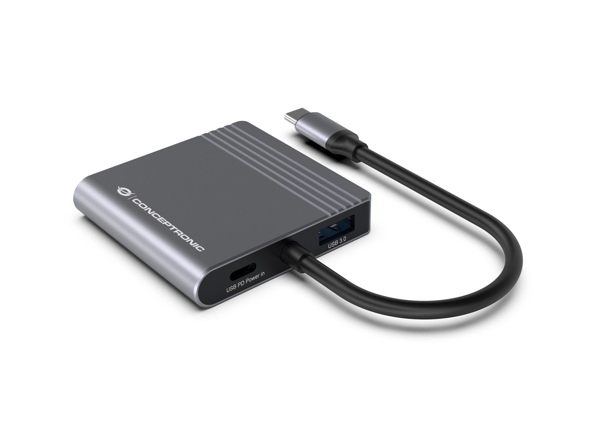 Hub USB-C CONCEPTRONIC DONN13G (0,25 m - Cinzento) — miniatura 9