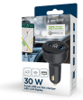 Carregador de Isqueiro GEMBIRD TA-UC-AC2PD30LCD-CAR-01 (30 W - Preto)