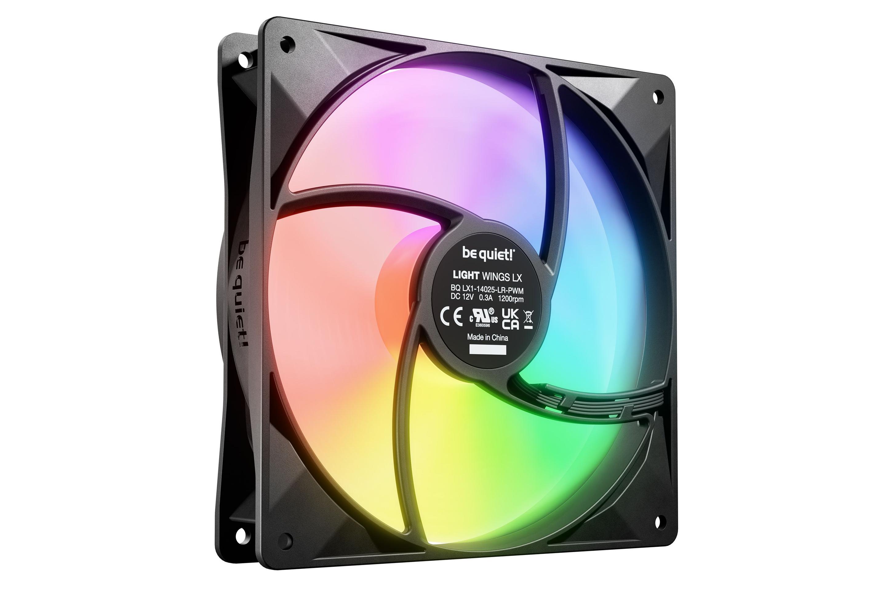 Conjunto de Ventoinhas para Caixa de PC BE QUIET! Light Wings LX 140mm PWM (3,6 W - Preto), miniatura 4