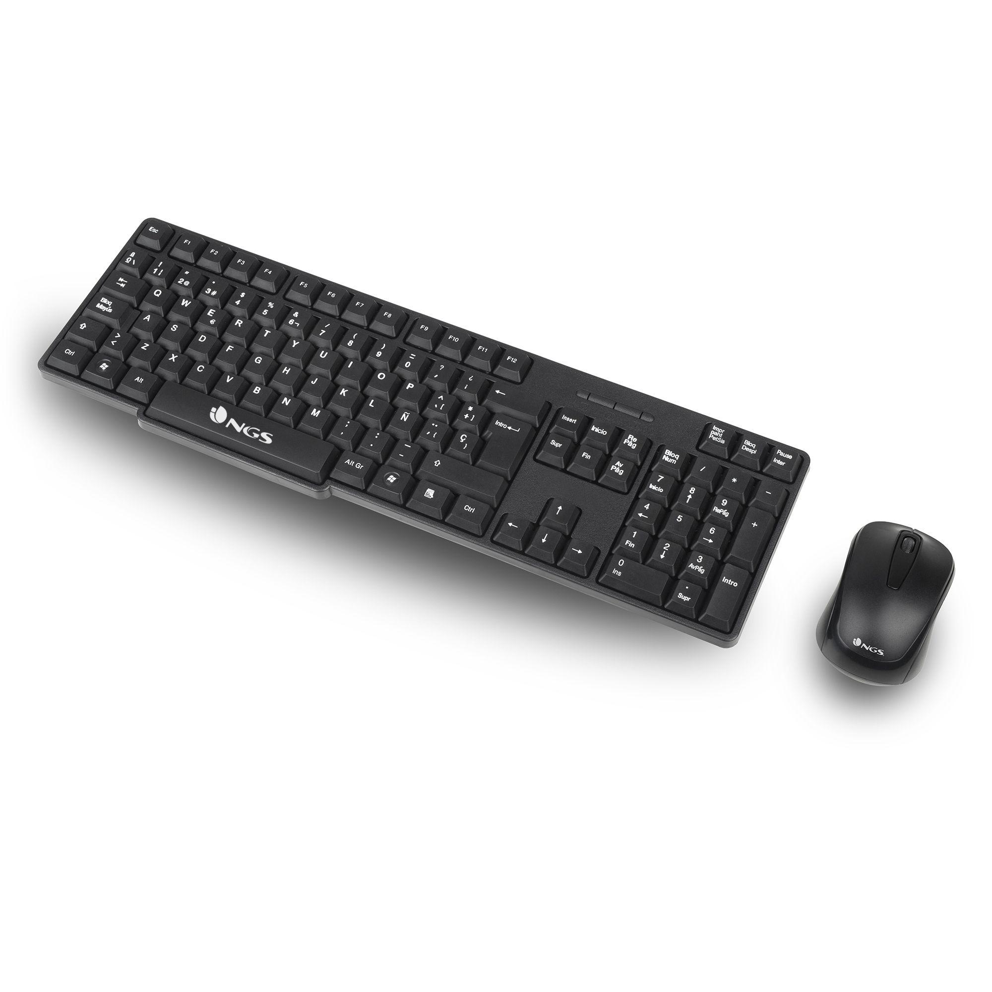 Teclado e Rato NGS Euphoria Kit (Inglês - Tamanho completo - RF Wireless - Preto), miniatura 3