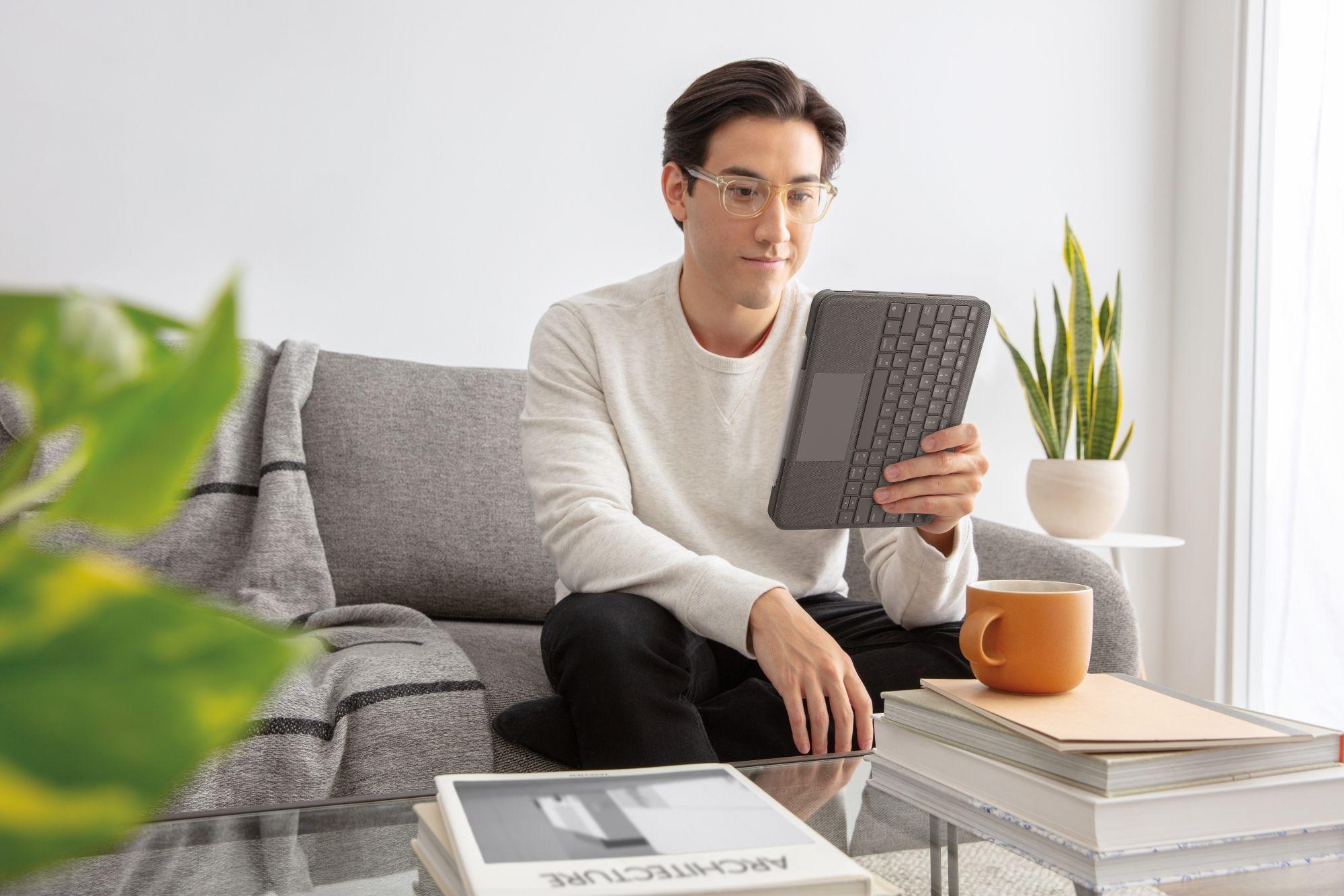 Teclado LOGITECH Folio Touch (Francês - Smart Connector - Sem fios - Cinzento), miniatura 9