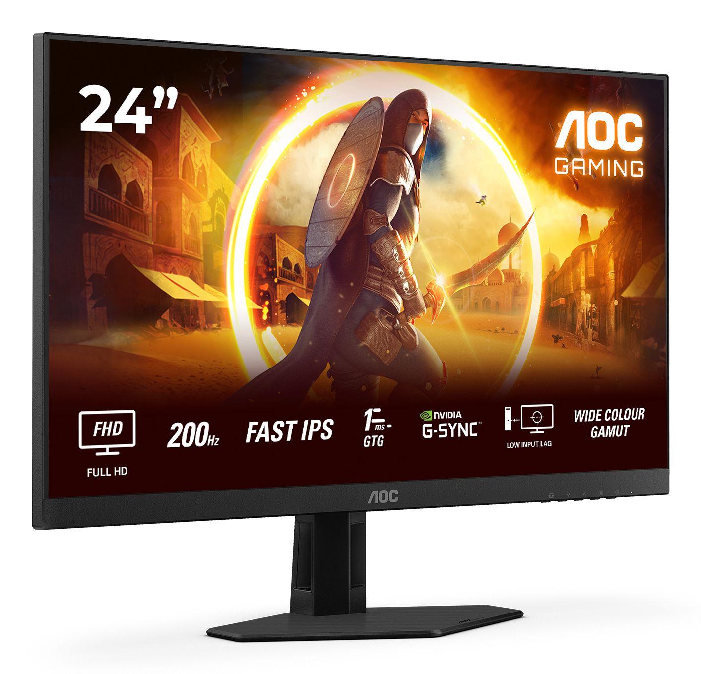 Monitor AOC 24G4HRE (23,8" - Fast IPS - 200 Hz - Preto e Vermelho) — miniatura 2