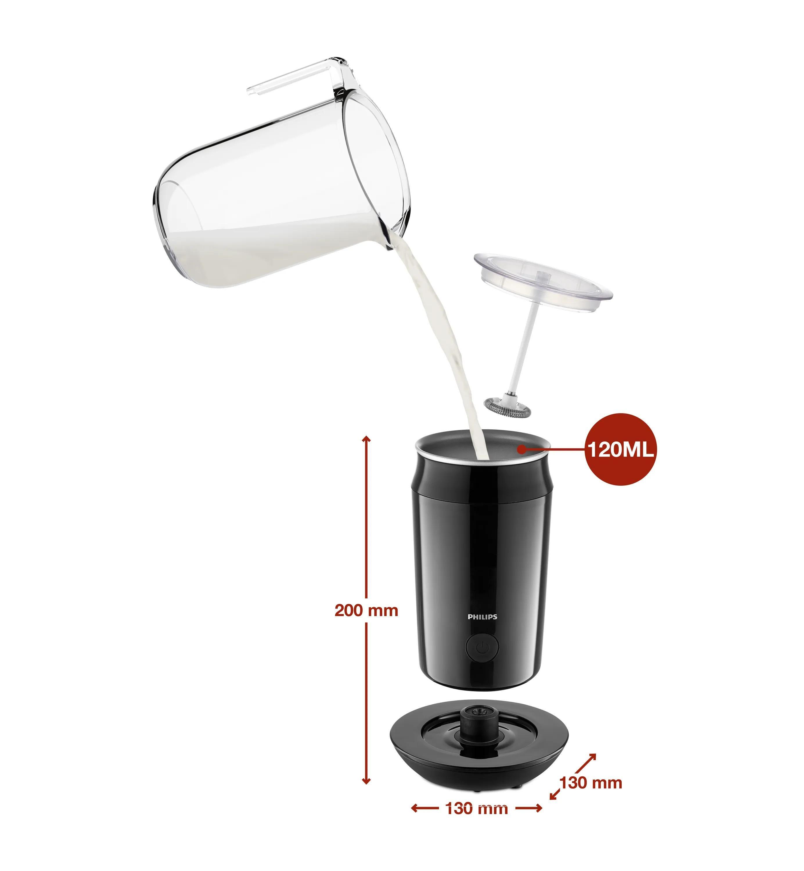 Espumador de Leite PHILIPS CA6500/63 (500 W - Altura 19,4 cm - Preto), miniatura 2