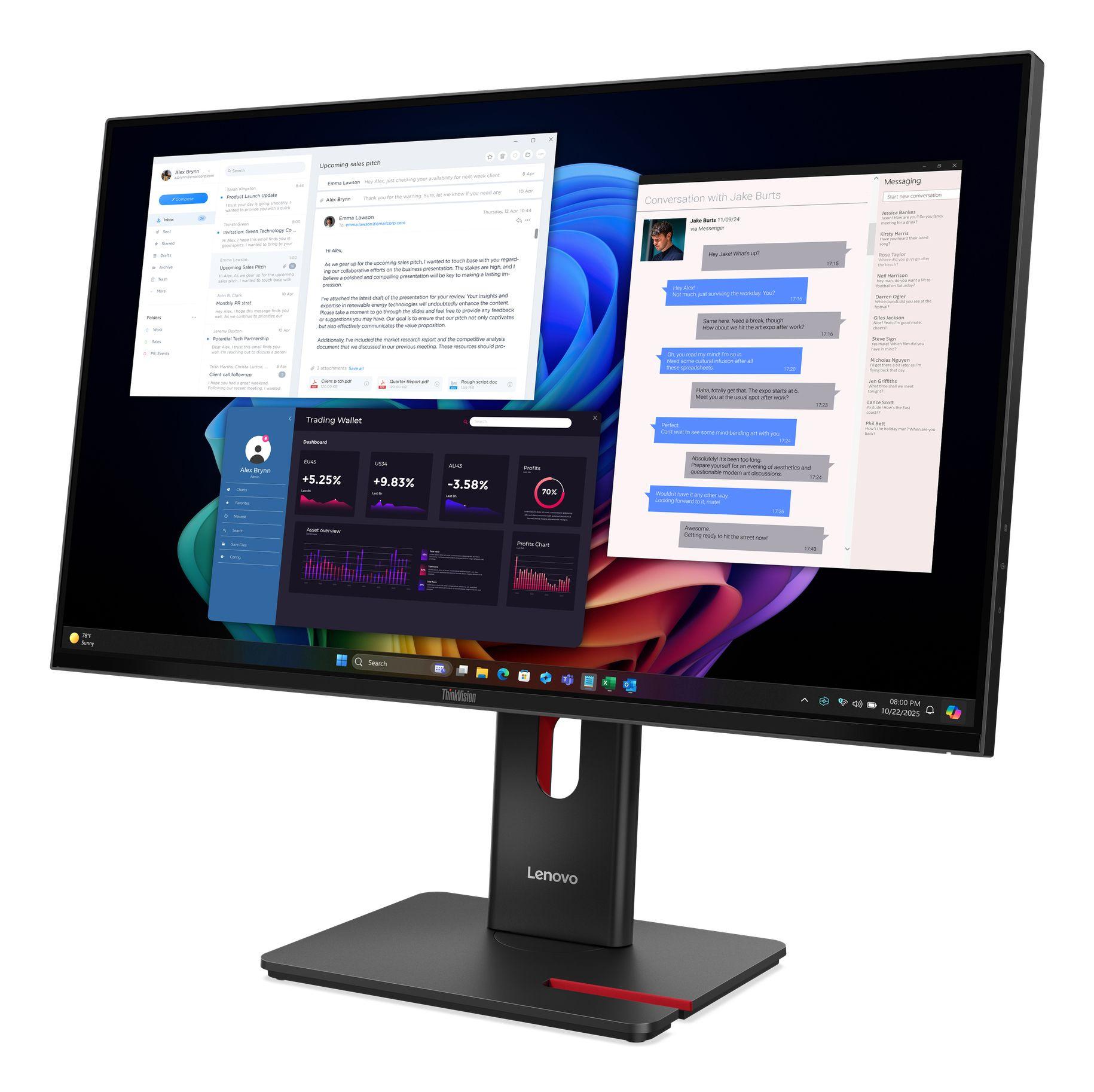 Monitor LENOVO ThinkVision T27UD-40 (27" - IPS - 60 Hz - Preto), miniatura 4