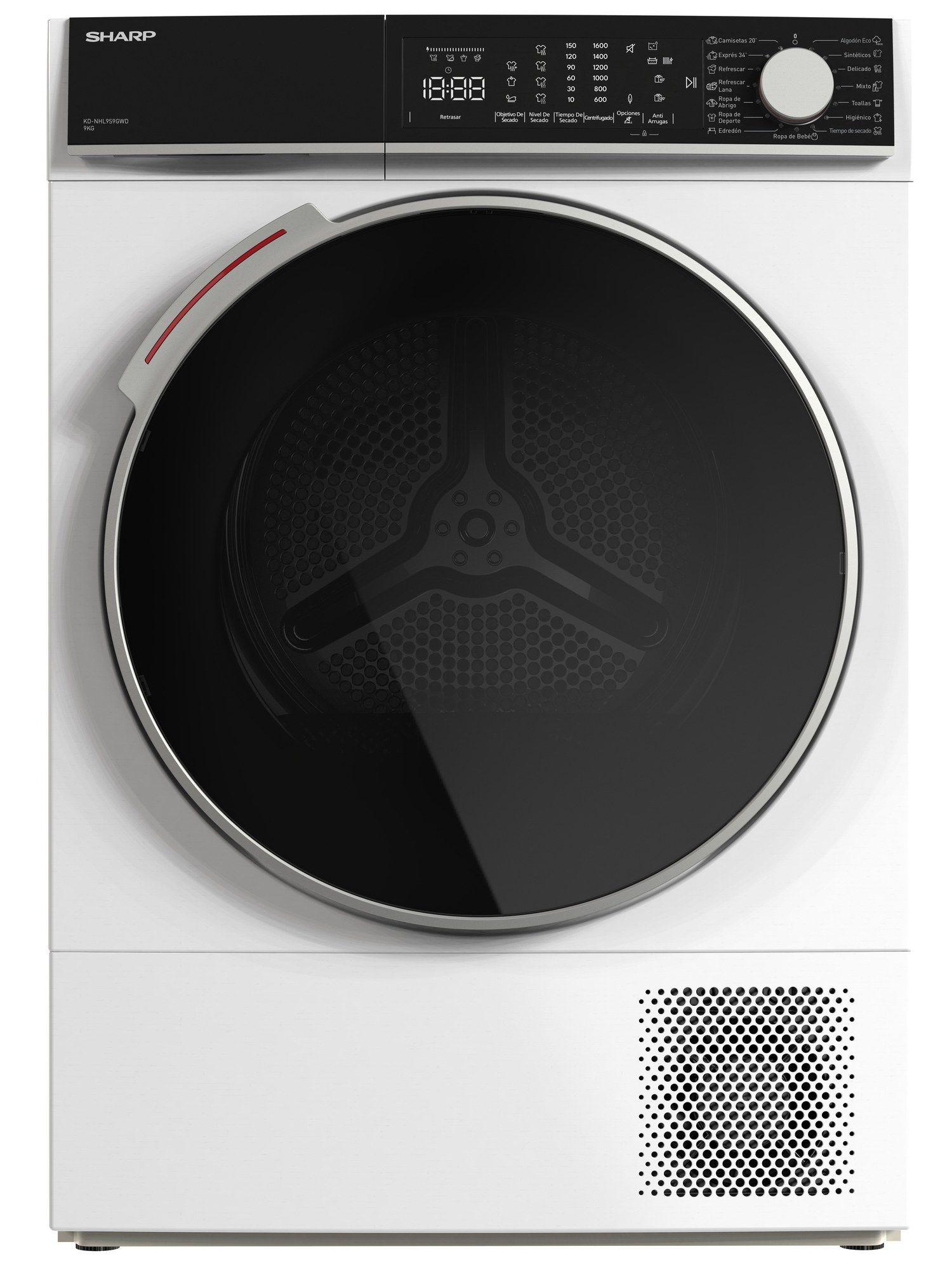 Máquina de Secar Roupa SHARP KDNHL9S9GWDES (9 kg - Bomba de calor - 51 cm)