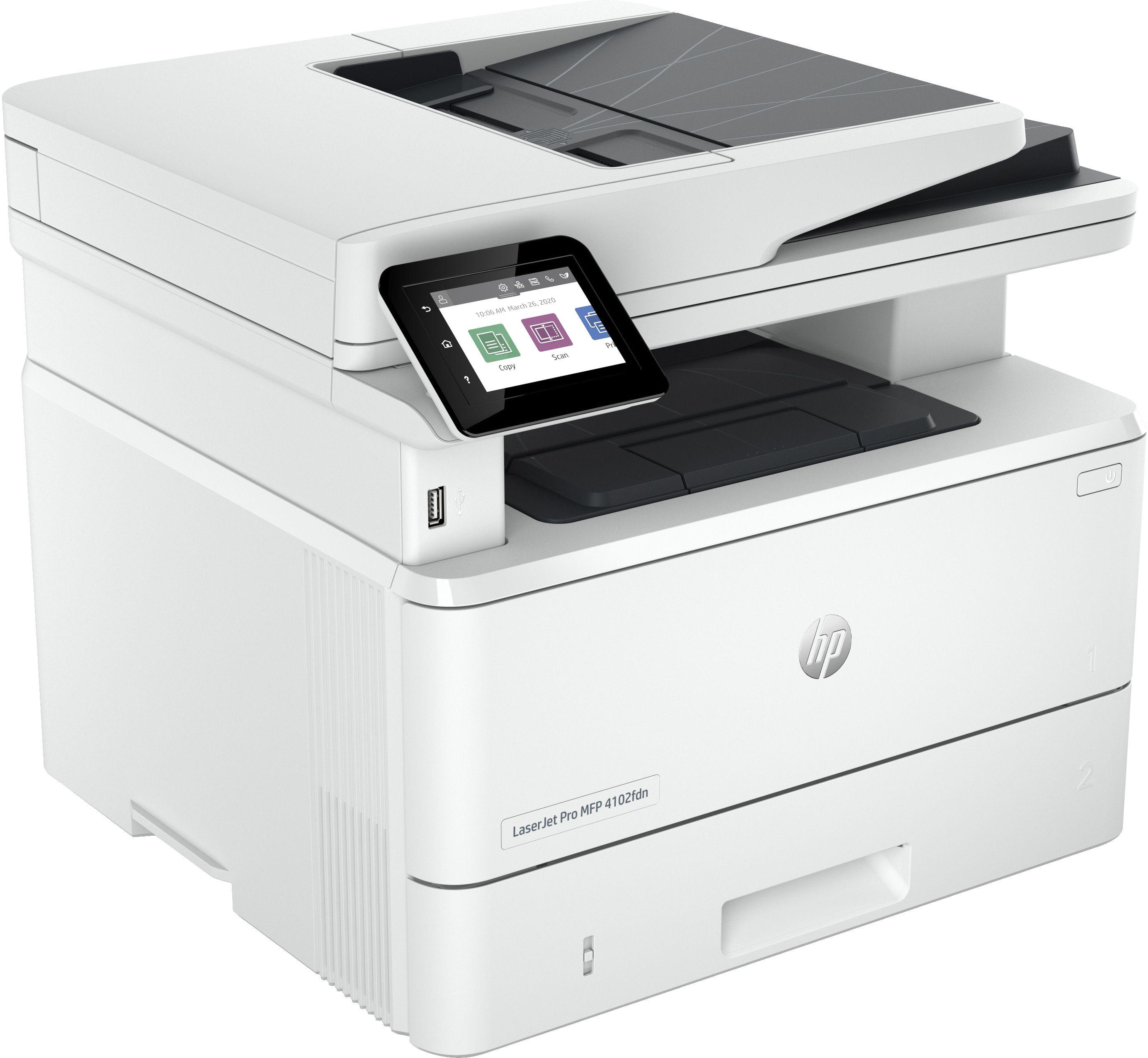 Impressora Multifunções Laser HP LaserJet Pro 4102fdn (A4 - Impressão a preto e branco - 350 folhas - Branco) — miniatura 3