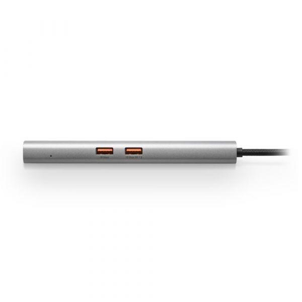 Adaptador USB-C Multiporta SHARKOON OfficePal Combo Adapter (Windows, macOS e Linux - Cinzento Escuro), miniatura 3