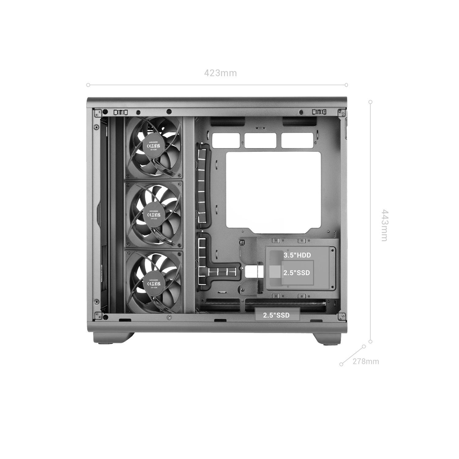 Caixa de Computador MARS GAMING MC-REVPRO (ATX - Ecrã LCD 4,3" - Preto) — miniatura 11