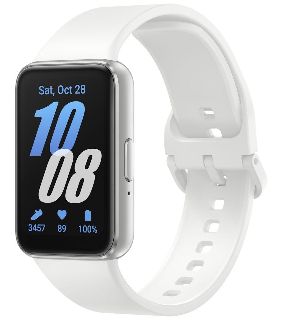 Pulseira de Atividade SAMSUNG Galaxy Fit3 (AMOLED 1,6" - 40 mm - Prateado/Branco)