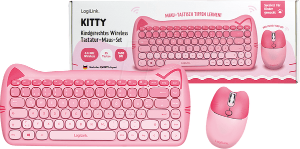 Conjunto de Teclado e Rato LOGILINK ID0220 (DE - Sem fios 2,4 GHz - Rosa) — miniatura 5