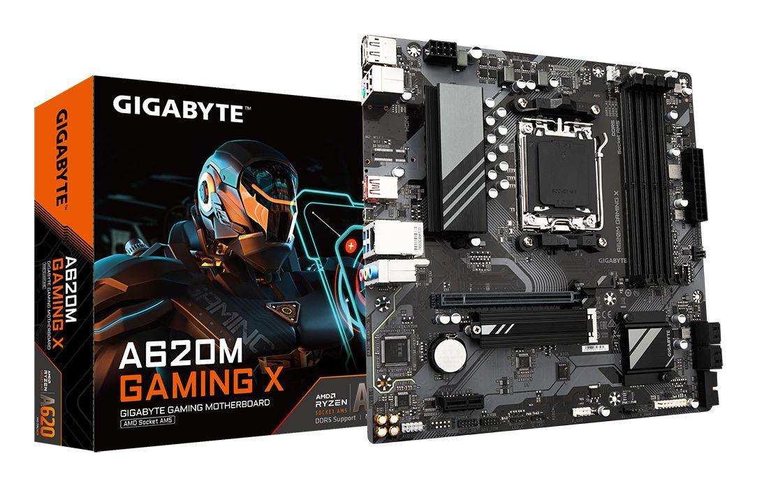 Motherboard GIGABYTE A620M GAMING X (AM5 - AMD Ryzen 7000 Series - micro ATX - Castanho)