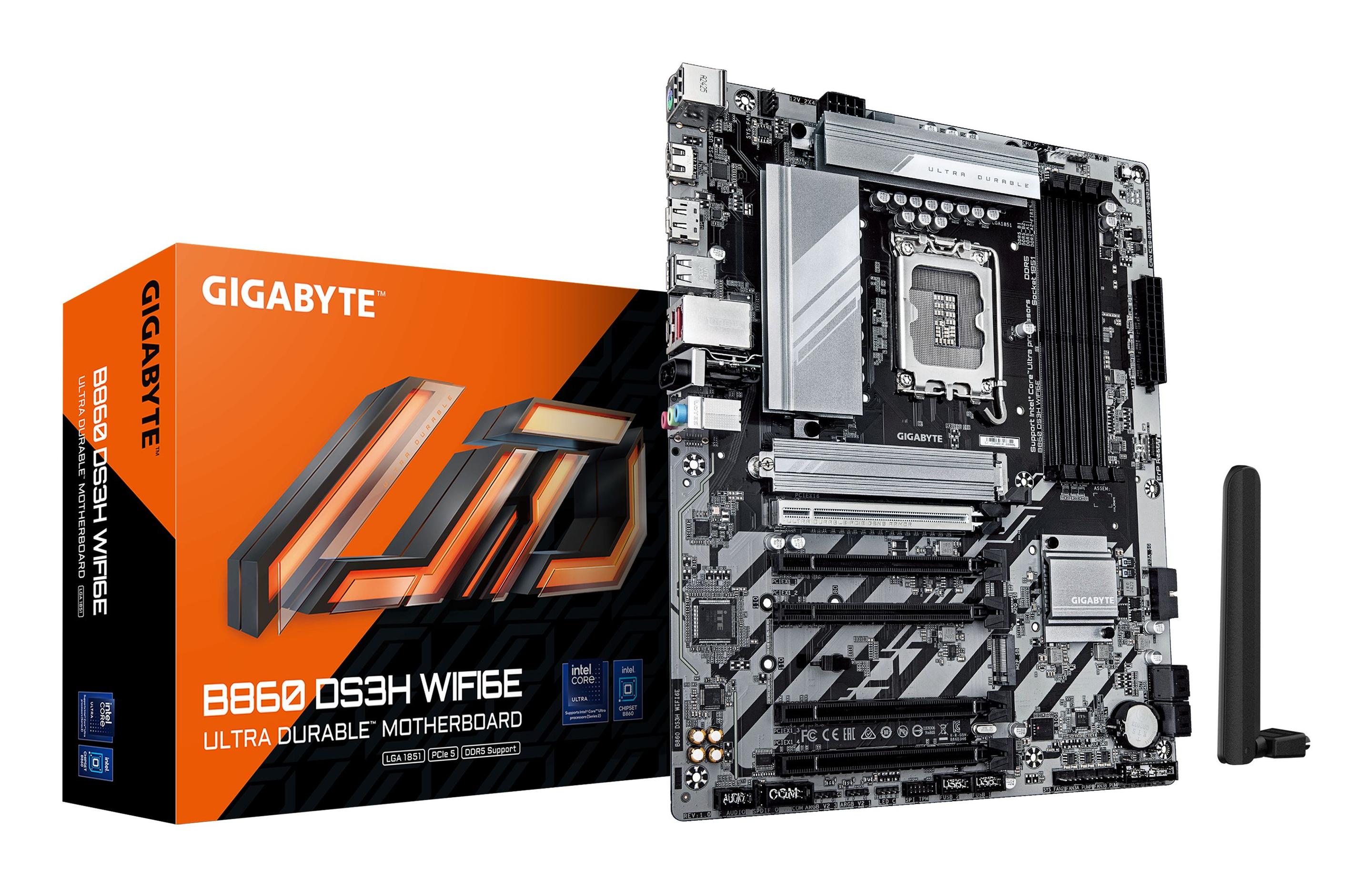 Motherboard GIGABYTE B860 DS3H WIFI6E (LGA 1851 (Socket V1) - Intel Core Ultra Série 2 - ATX)