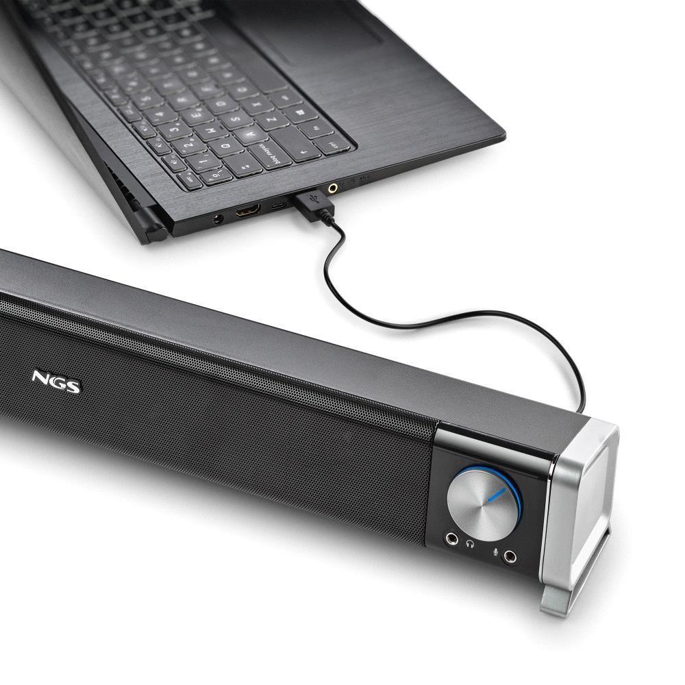 Barra de Som NGS SB500-BT (Com fios e sem fios - 20 W - 2.0 canais - Preto), miniatura 4