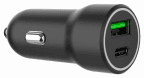 Carregador de Isqueiro GEMBIRD TA-UC-A2PDQC20-CAR-01 (20 W - Preto)