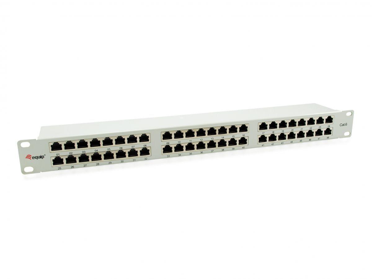 Painel de Patch EQUIP 326349 (48 portas RJ-45 - Cat 6 STP - 1U - Cinzento)