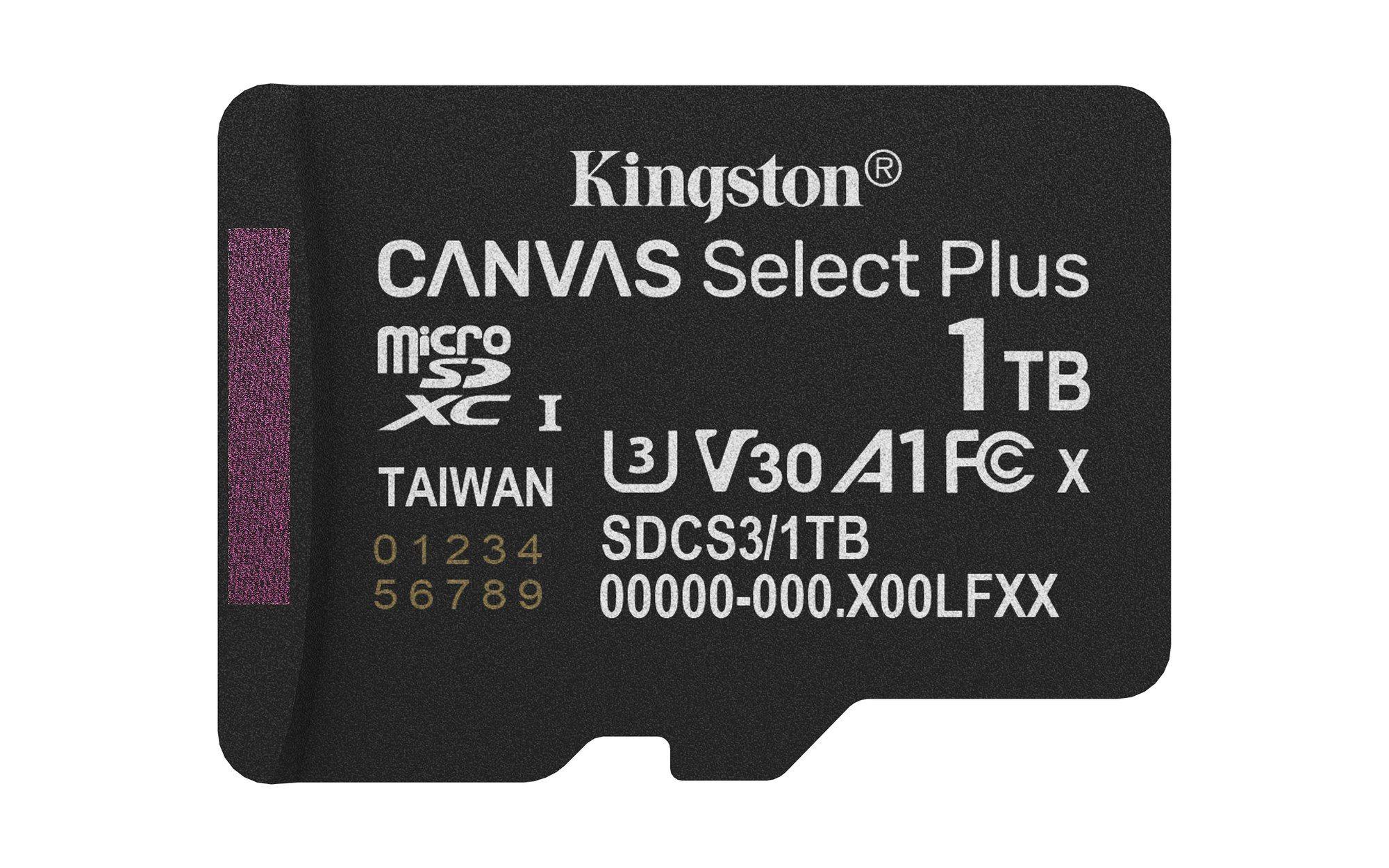Cartão de Memória KINGSTON Canvas Select Plus Gen3 (1TB - Classe 10 - 150 MB/s - Preto)