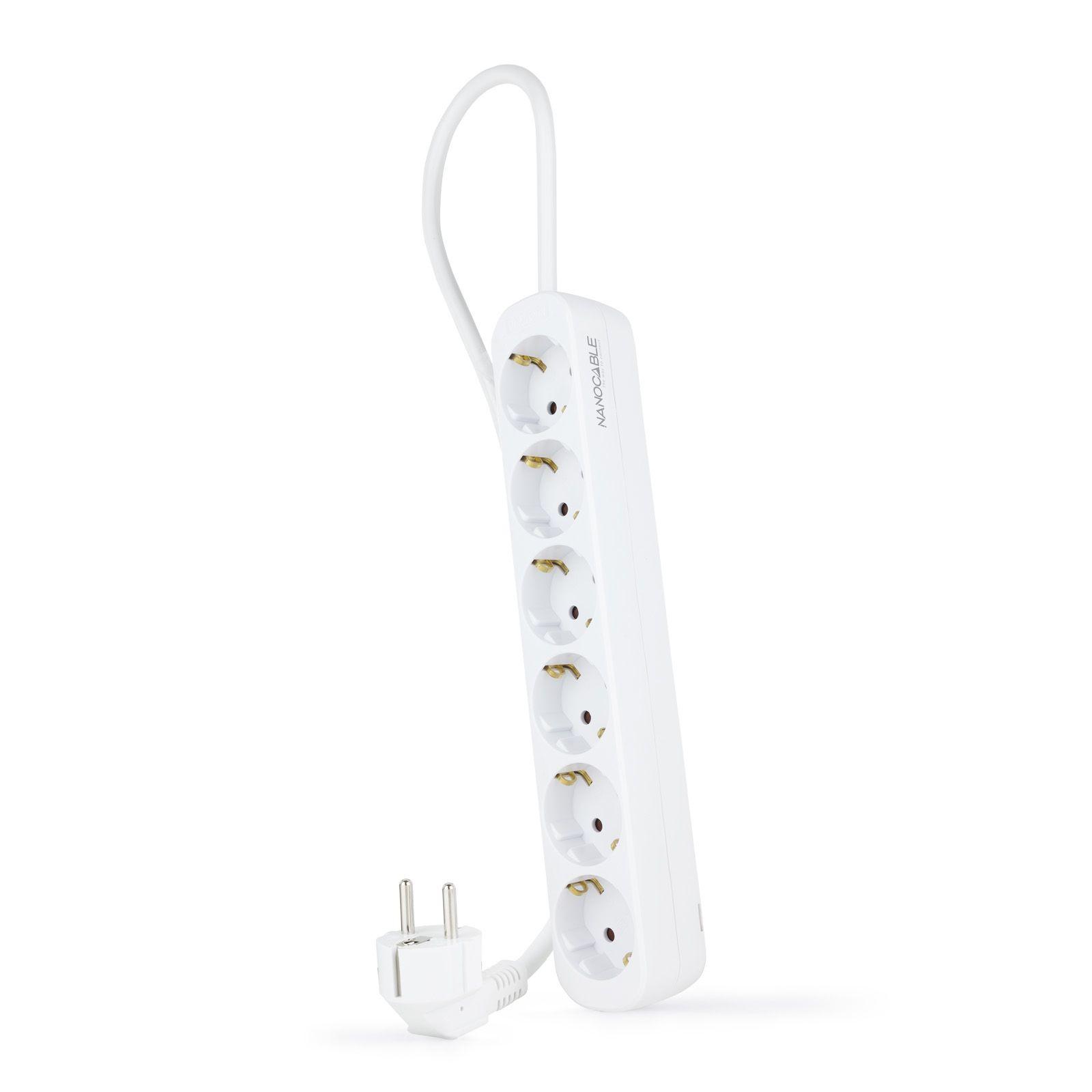 Régua de Tomadas NANOCABLE 10.37.0006-NS (Branco)