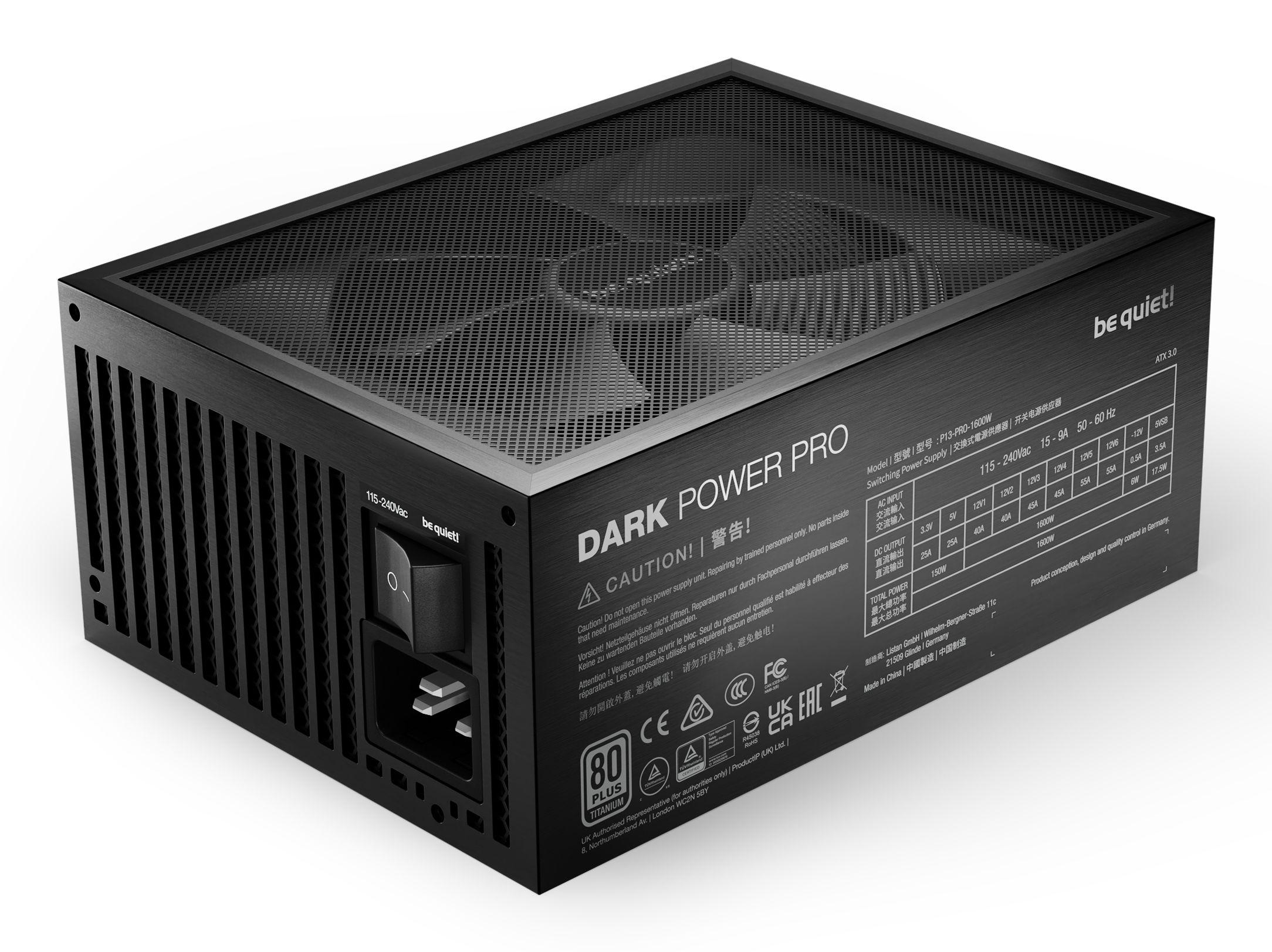 Fonte de Alimentação BE QUIET! Dark Power Pro 13 BN332 (ATX - 1600 W - 80 PLUS Titanium - Preto) — miniatura 3