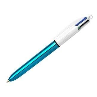 Caneta Esferográfica BIC 4 Colours Shine (Azul Metalizado e Branco)