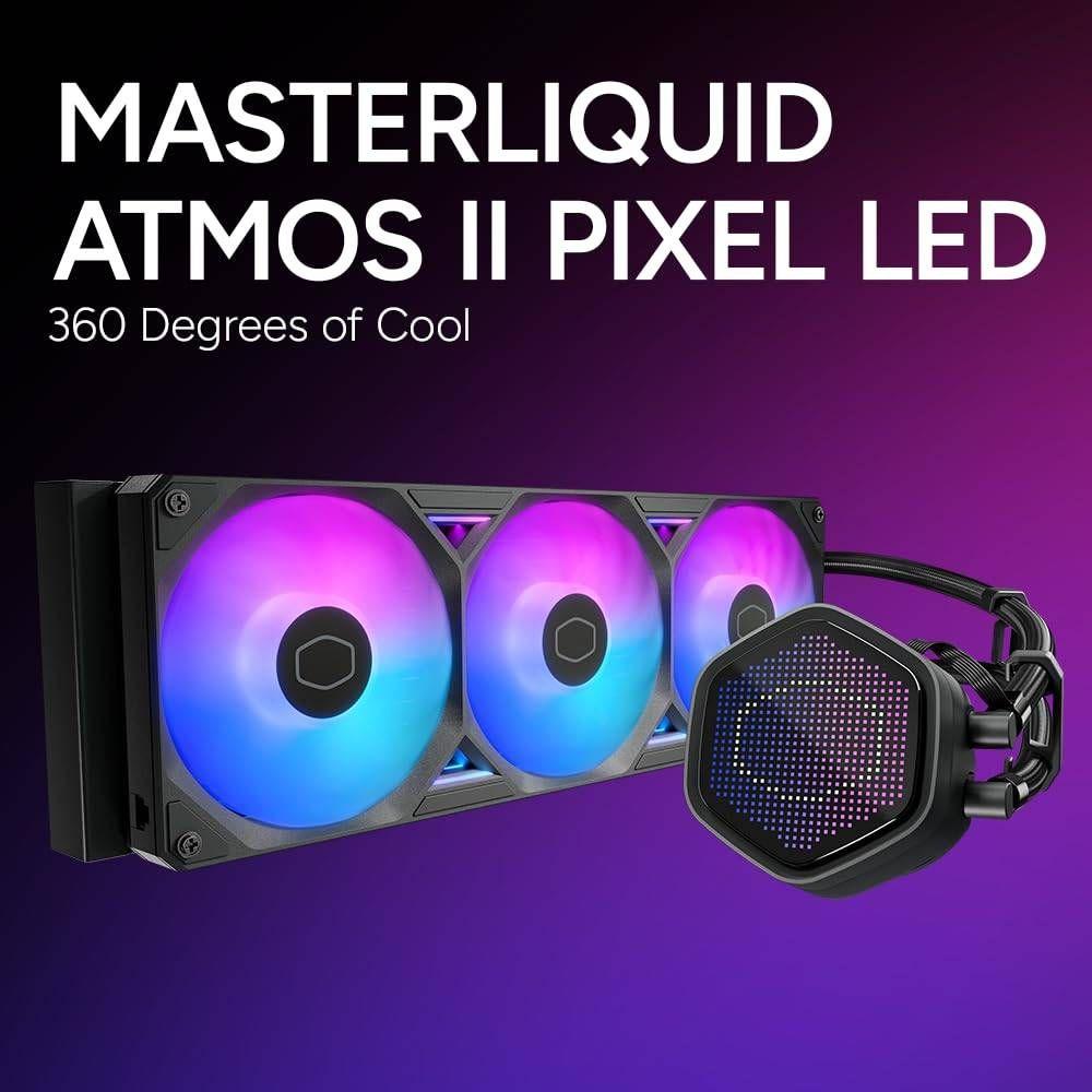 Sistema de Refrigeração Líquida AIO COOLER MASTER MasterLiquid 240 Atmos II Pixel LED (12 cm - 2500 RPM - ARGB multicolor - Preto) — miniatura 3