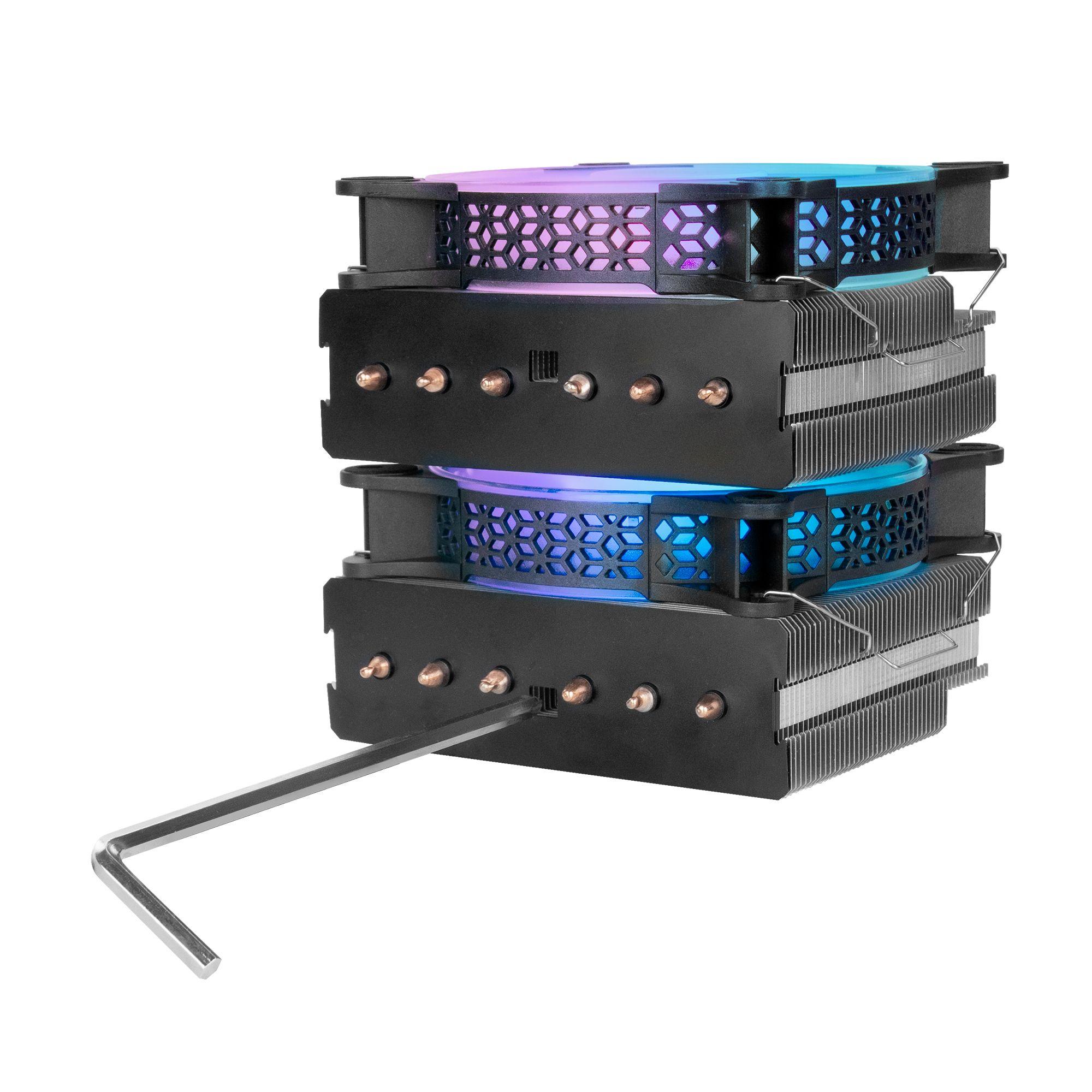 Dissipador CPU MARS GAMING MCPU-XT (120 mm - 1600 RPM - ARGB - Preto) — miniatura 5