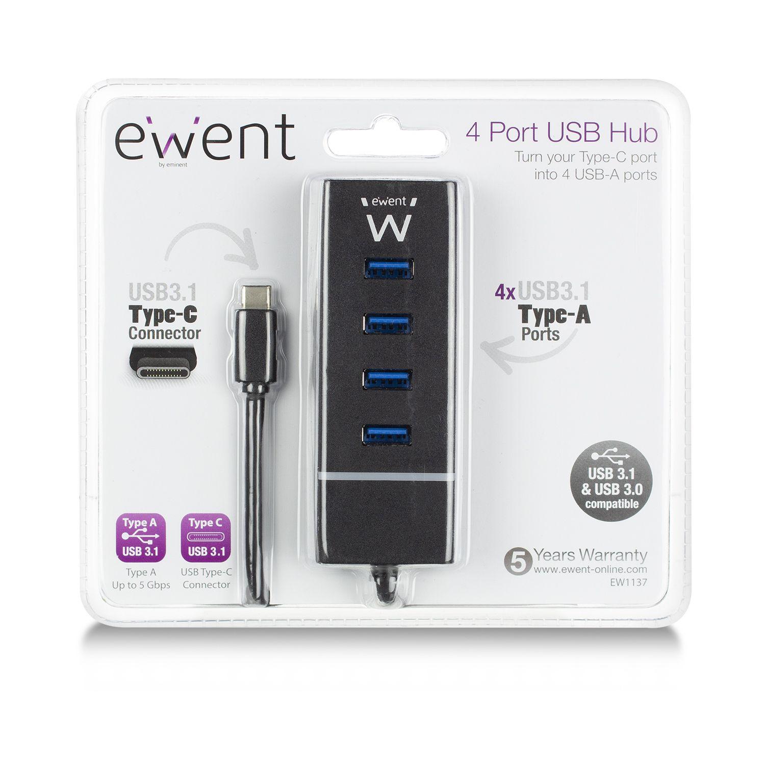 Hub USB-C EWENT EW1137 (0,3 m - Preto), miniatura 5