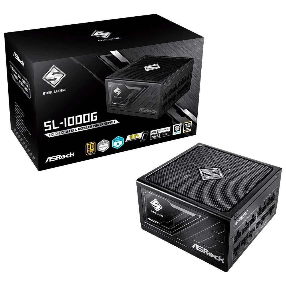 Fonte de Alimentação ASROCK SL-1000G Steel Legend (ATX - 1000 W - 80 PLUS Gold - Preto), miniatura 2