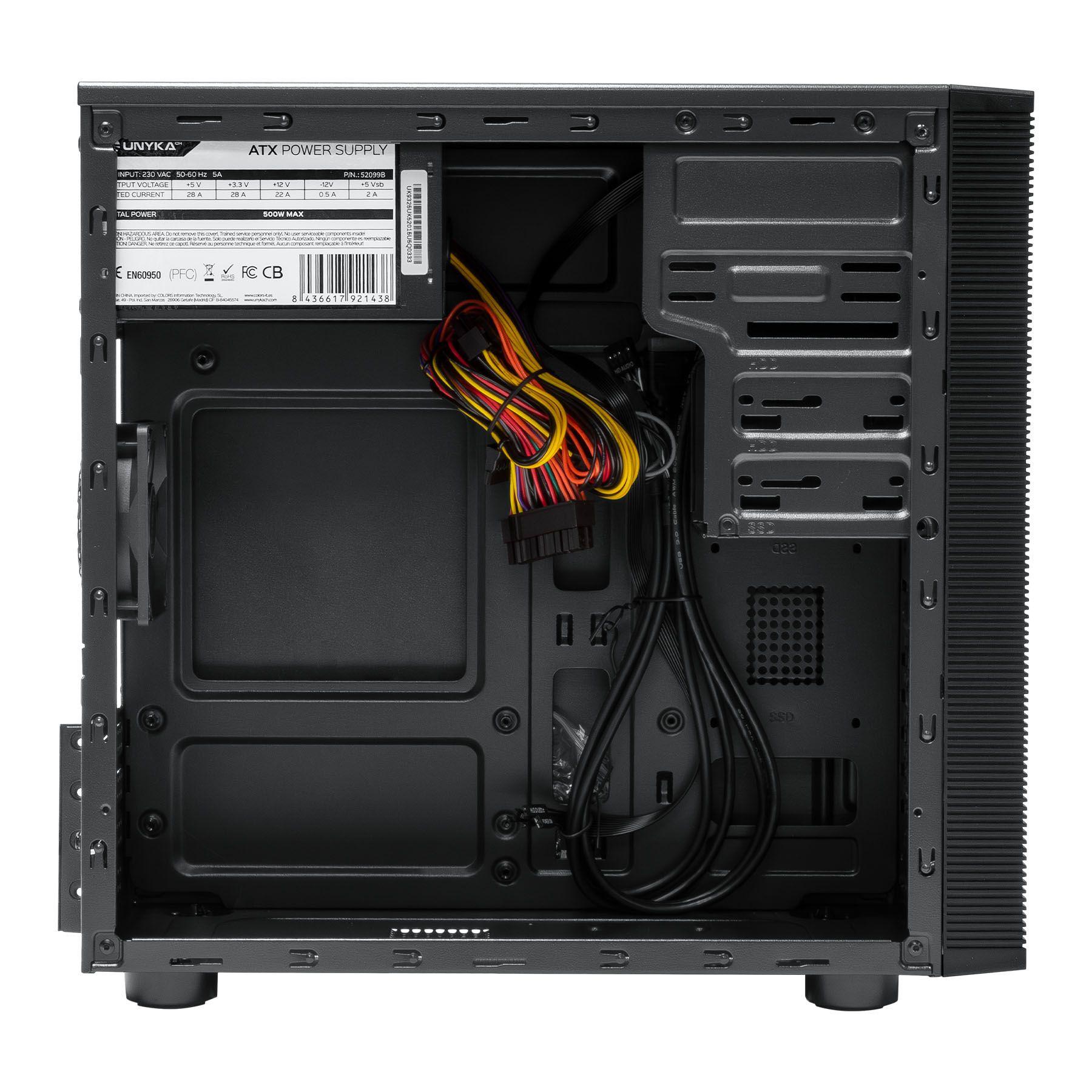 Caixa PC UNYKACH AERO C15 (micro ATX, ITX - 500 W - Midi Tower - Preto) — miniatura 3