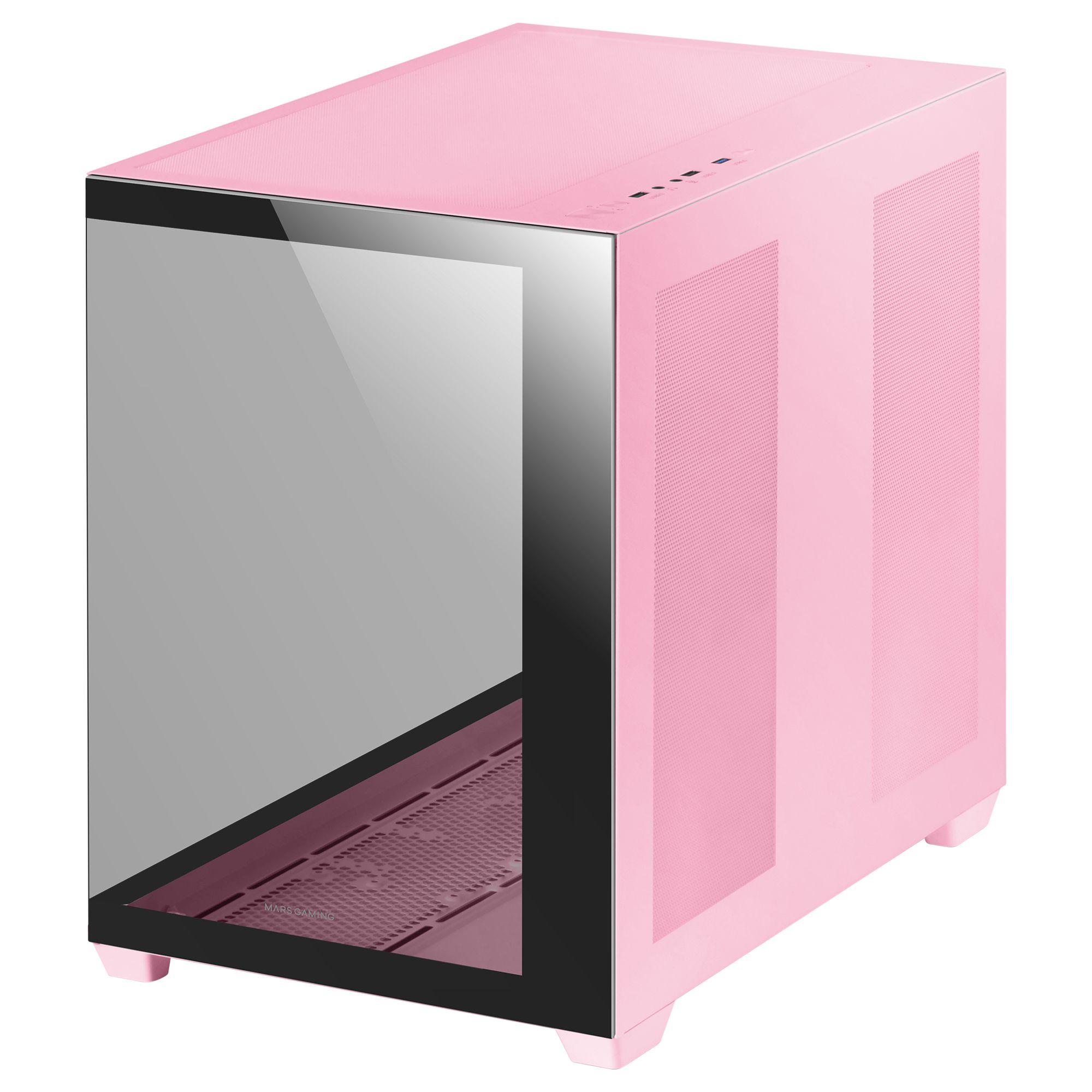 Caixa de Computador MARS GAMING MCV4P (Tower - Vidro temperado - 16,2 cm - Rosa)